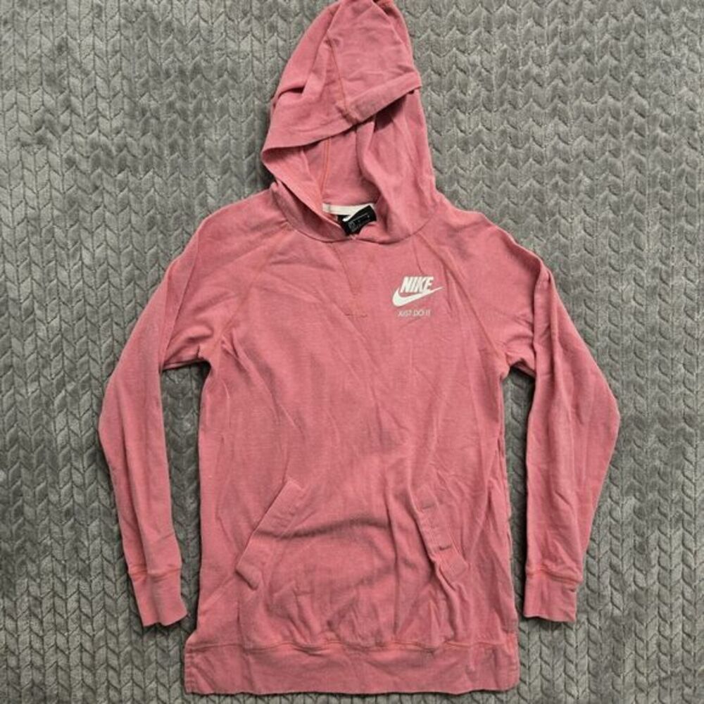 Nike Just‎ Do It NSW Vintage Gym Sweatshirt Hoodie Womens Large Pink Lightweight